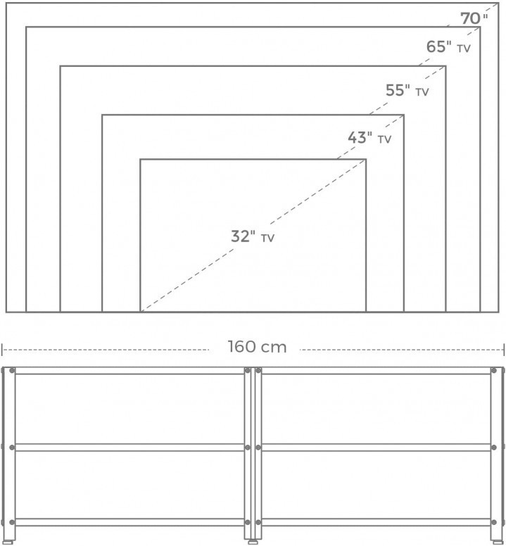 Comoda Vasagle, 160x39x52cm - 3 | YEO