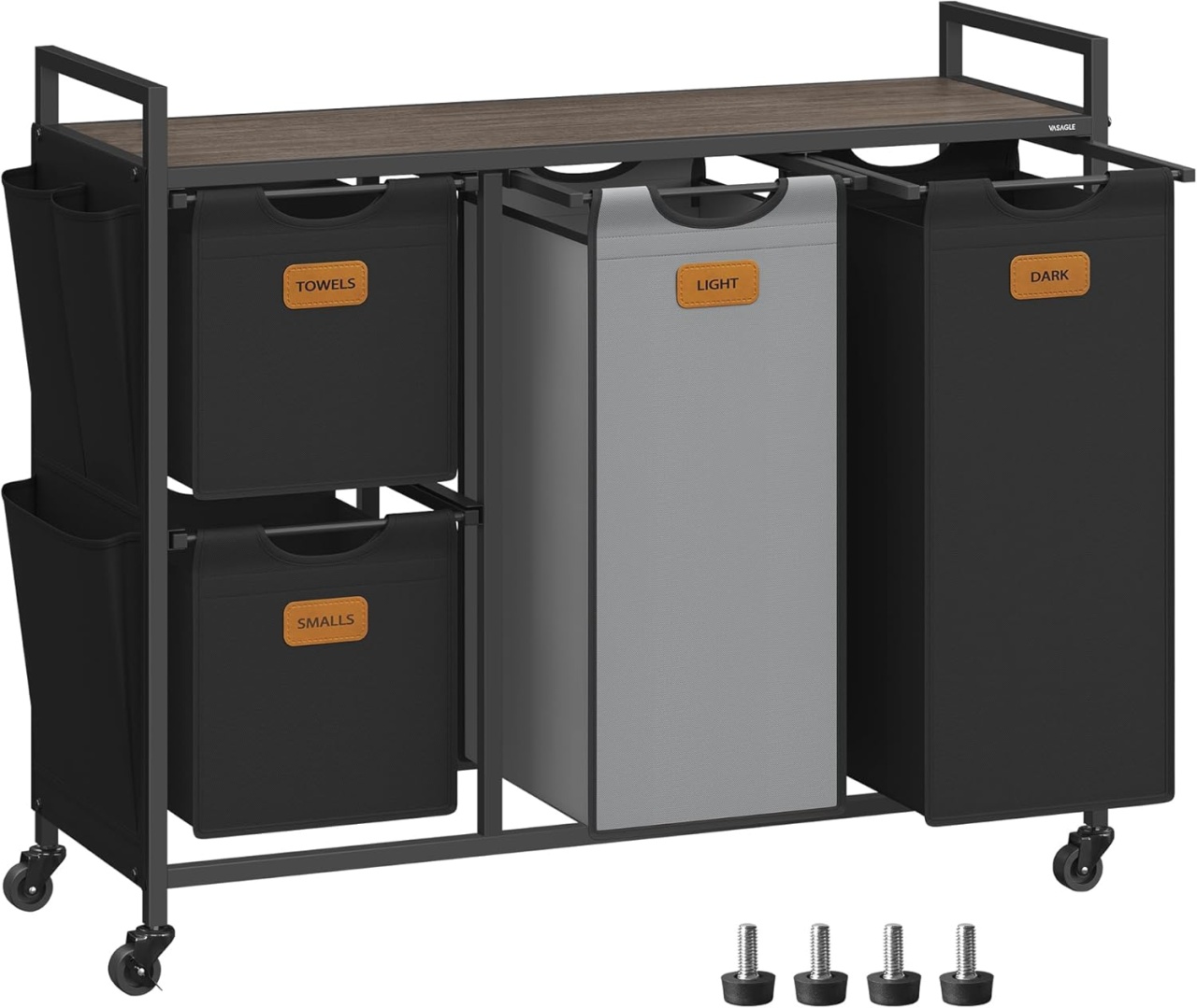 Cos de rufe Vasagle, Negru, 98.6 x 33 x 80.5 cm