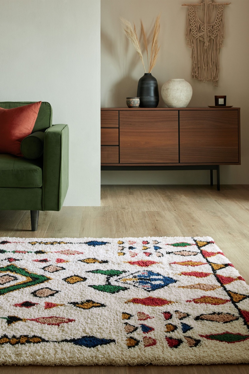 Covor Maroc Fes Shaggy Multicolor 120X170 cm, Flair Rugs