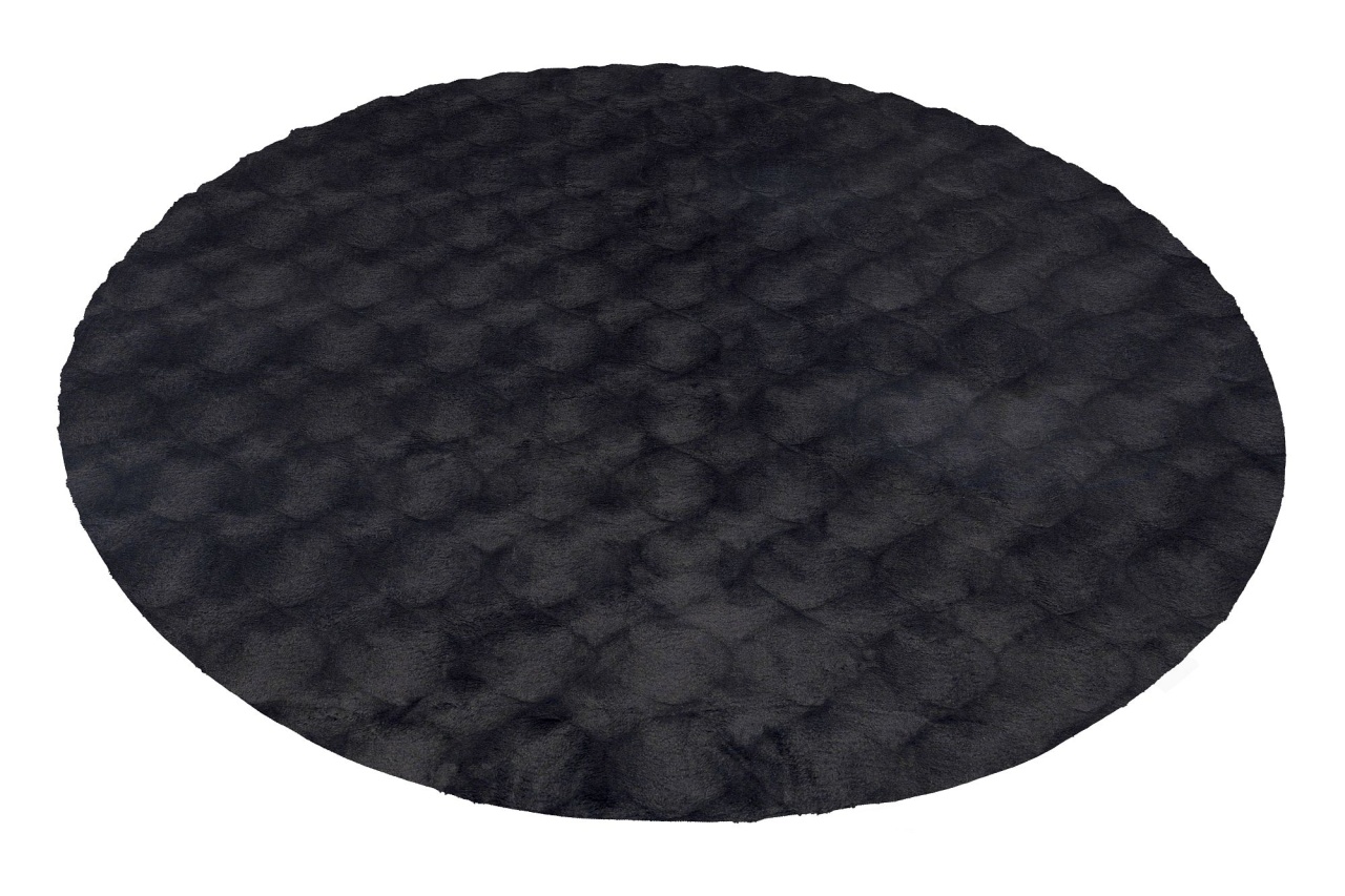 Covor rotund Diamond Cut Antracit 120x120 cm