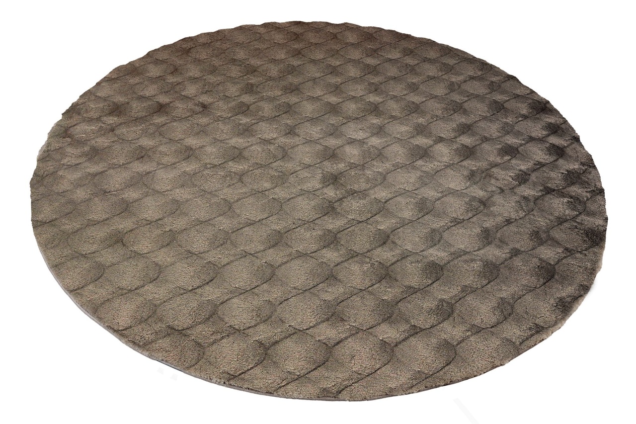 Covor rotund Diamond Cut Gri 120x120 cm