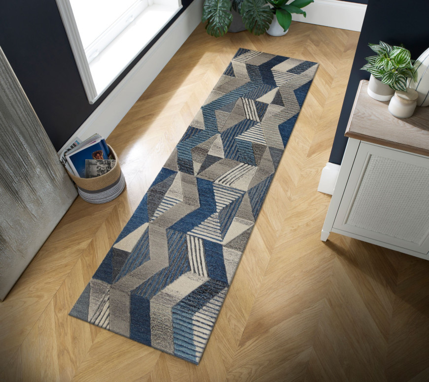 Covor traversă Asher Albastru 60X230 cm, Flair Rugs