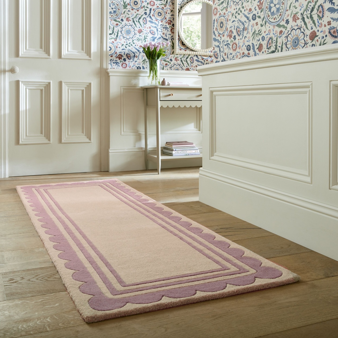 Covor traversa Lois Scallop Verde 80X230 cm, Flair Rugs