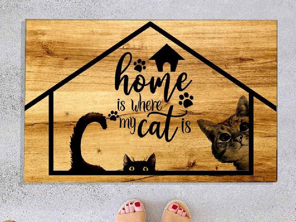 Covoras Intrare Cat House, 40x60 cm, Cauciucat