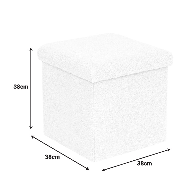 Cufar depozitare Ottoman Crystal Alb 38x38x38 cm - 2 | YEO