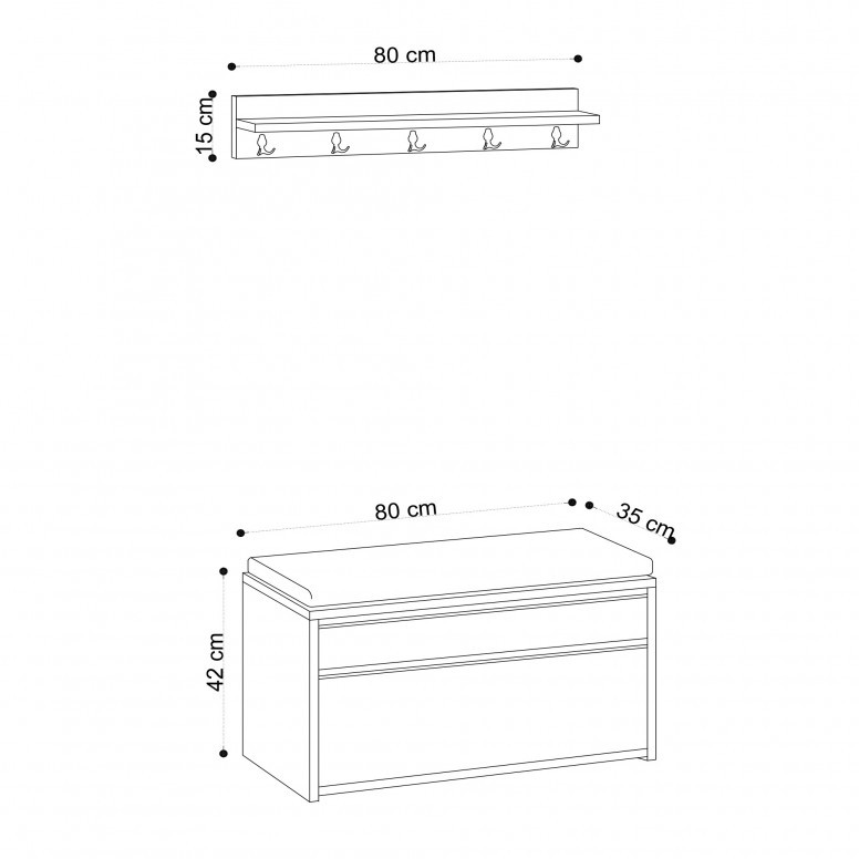 Cuier Hol Elit Oak-Negru - 3 | YEO