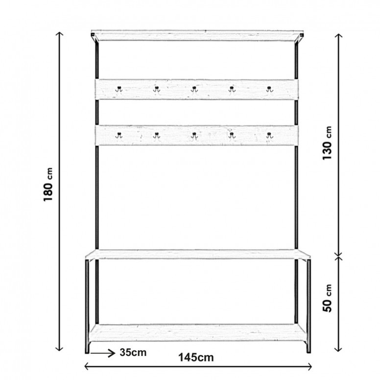 Cuier Hol Portmanto Walnut - 4 | YEO