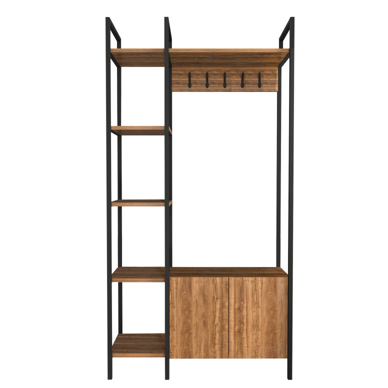 Cuier pentru Hol Doga - Walnut, Negru - 2 | YEO