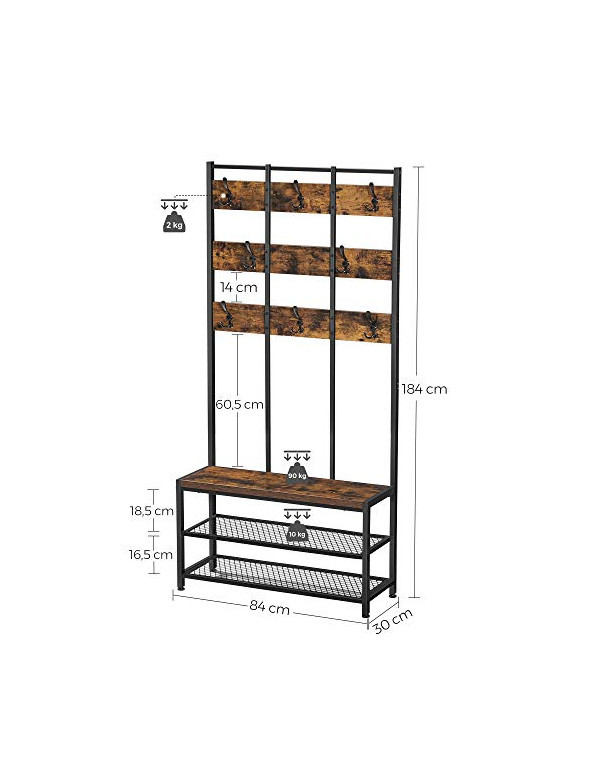 Cuier, Vasagle, Maro Rustic, HSR087B01, 84 x 30 x 184 cm - 3 | YEO