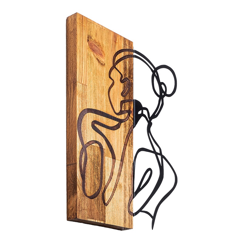 Decoratiune de perete Womanel, Pako World, Lemn de pin, Natural, 35x3x50 cm - 2 | YEO