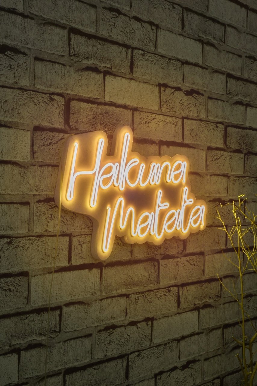 Decoratiune luminoasa LED de perete Hakuna Matata Galben 47x29x2 cm - 1 | YEO