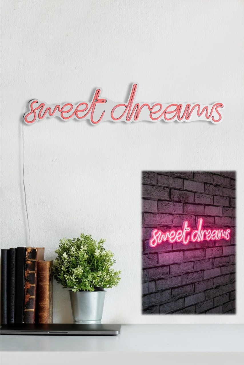 Decoratiune luminoasa LED de perete Sweet Dreams Roz 48x16x2 cm - 2 | YEO