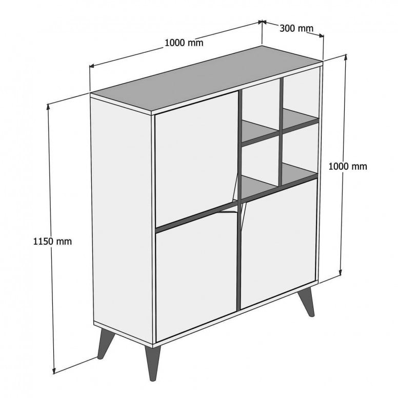 Dulap Pulse Alb-Walnut - 4 | YEO