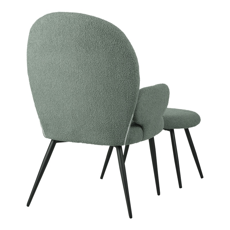 Fotoliu cu taburet Qarar, Pako World, Verde, 67x67x106 cm - 2 | YEO