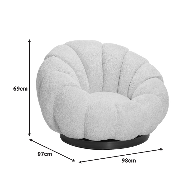 Fotoliu Nester boucle Bej 98x97x69 cm