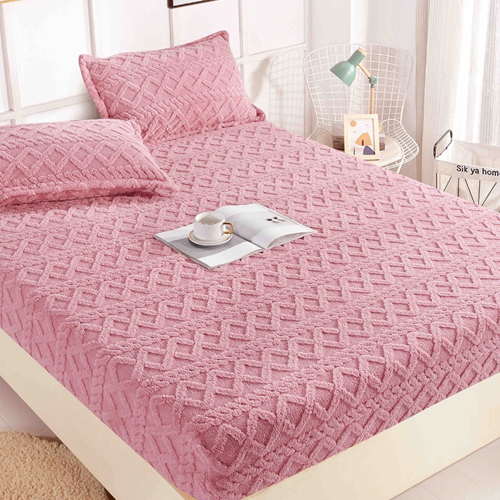 Husa cocolino din tricot cu elastic 180x200 Triko V11 Pudra (Cocolino)