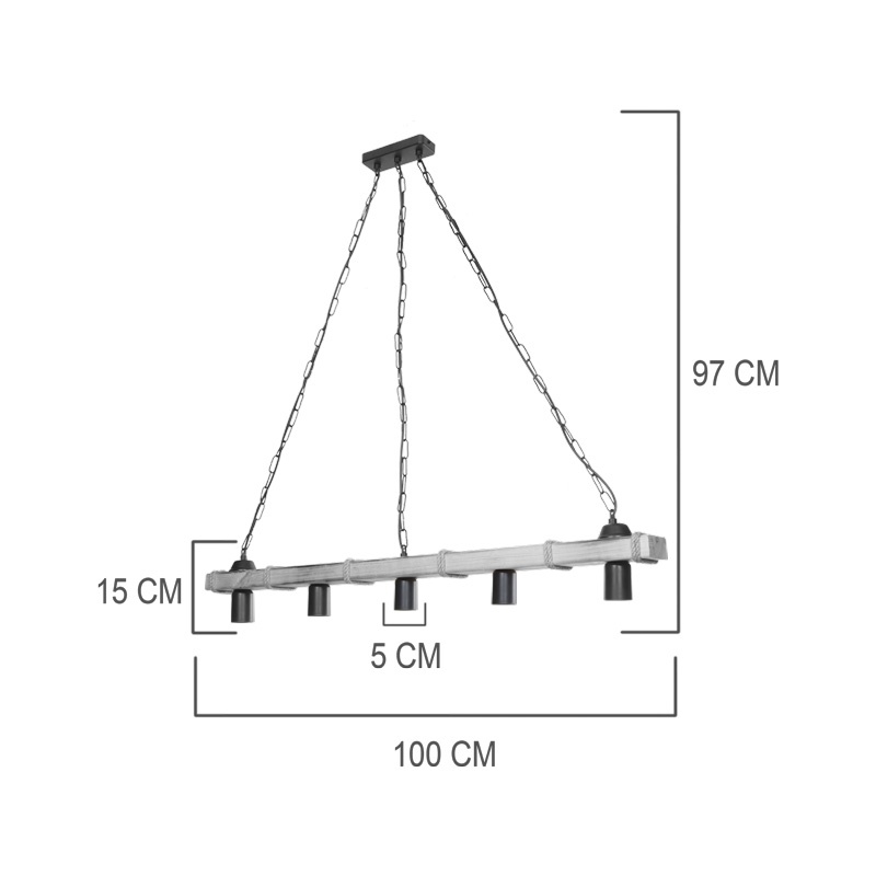 Lampa Lagoon, Pako World, E27, Maro, 100x8x10 cm
