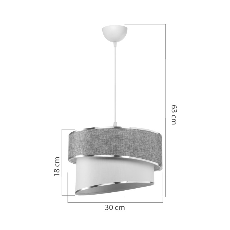 Lampa Loopy, Pako World, E27, Roz-Alb, 30x30x18 cm