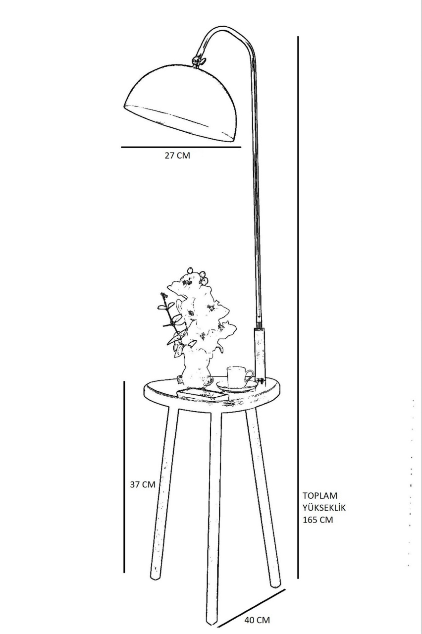 Lampadar Demet Nuc 37x37x60 cm