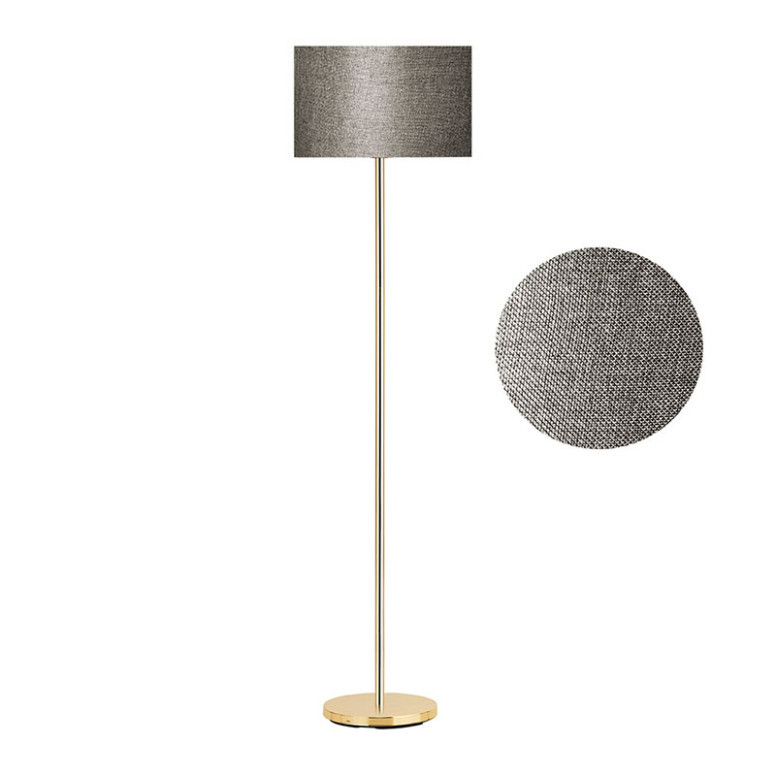 Lampadar din Metal PWL-0137, E27 auriu, palarie gri-maro, 30x150 cm