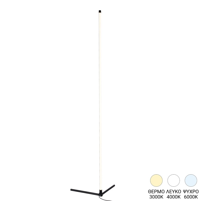 Lampadar LED Esthetic I Negru 45x2x140 cm