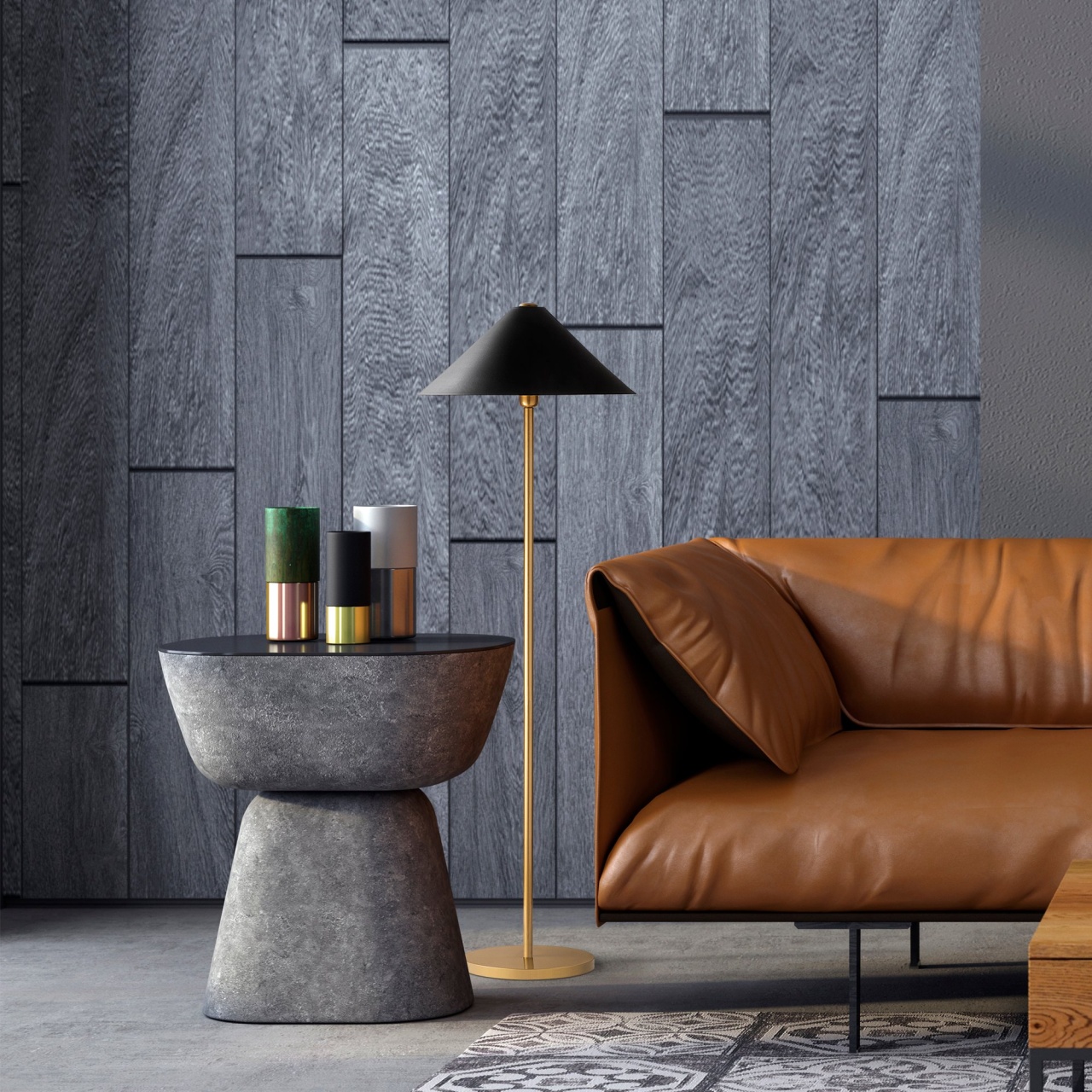 Lampadar Mixed Auriu 46x46x150 cm - 1 | YEO