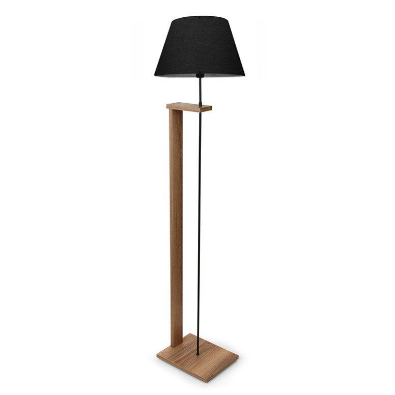 Lampadar PWL-1081, E27 negru-nuc, 38x150 cm