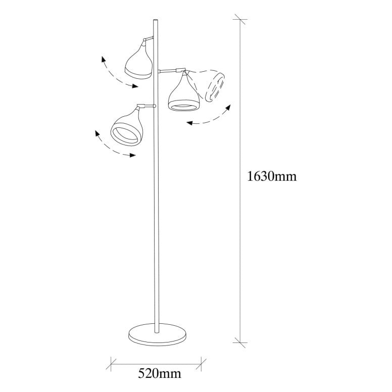 Lampadar Yildo - 7021 Negru Cupru - 5 | YEO