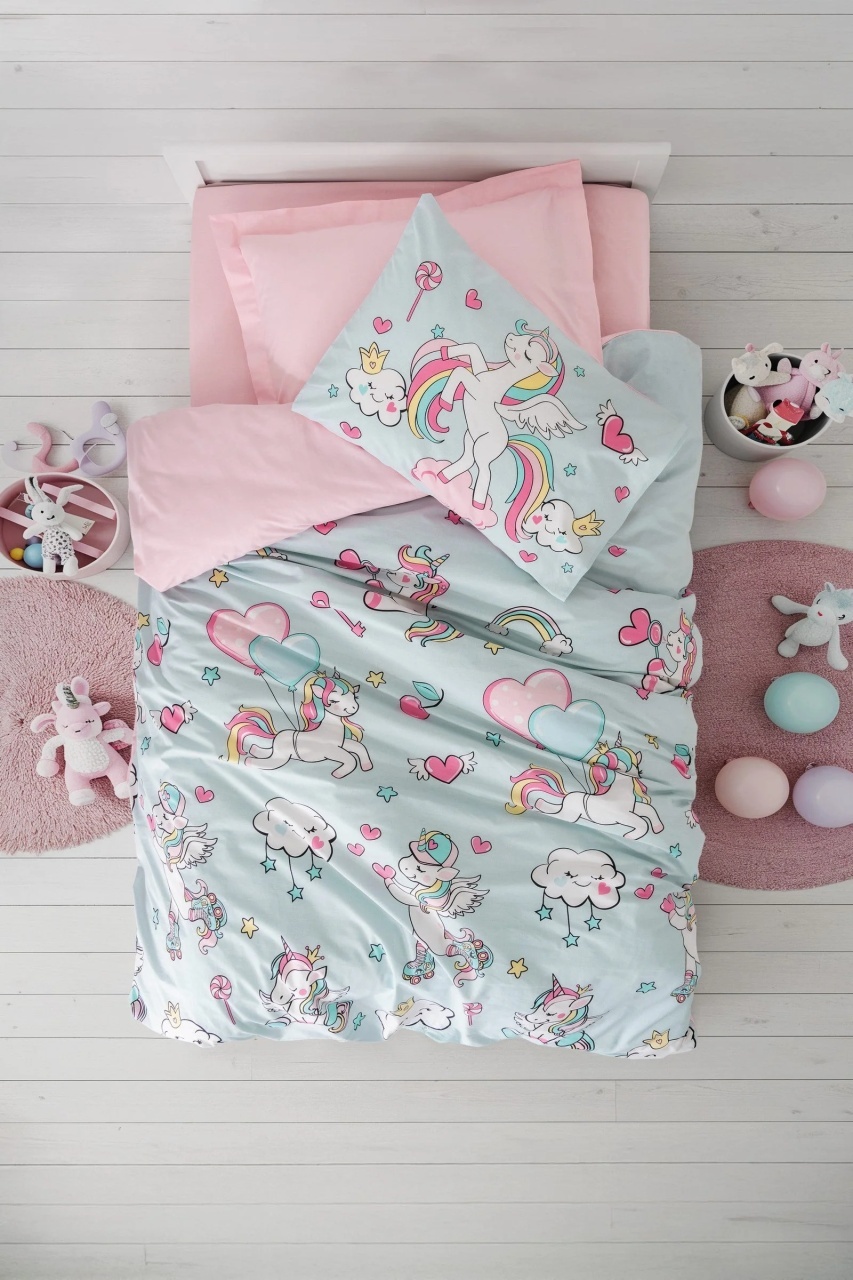 Lenjerie 1 Persoana Twinka Roz (Bumbac 100%)