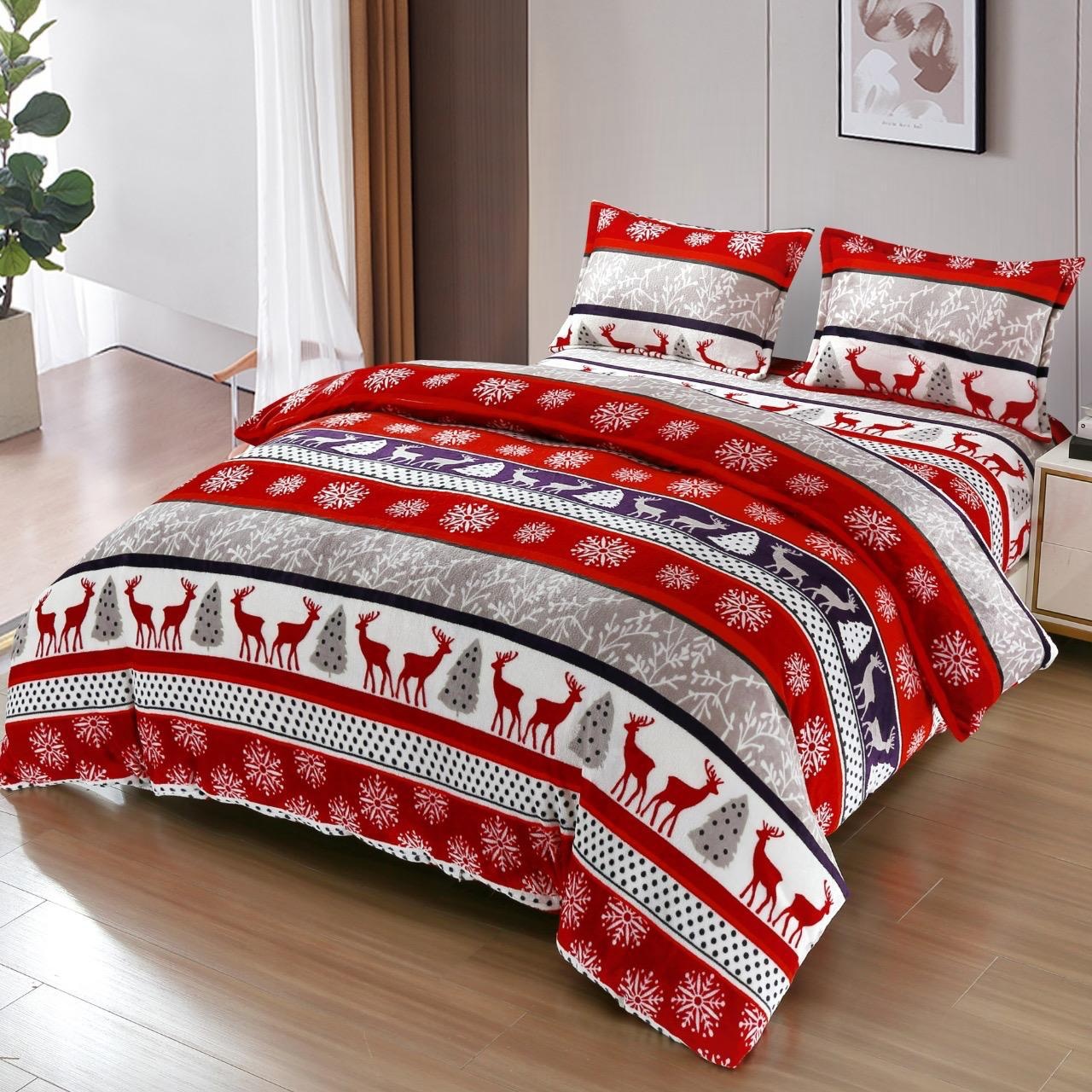 Lenjerie Craciun cu Elastic 180x200 Merry V1 (Cocolino)