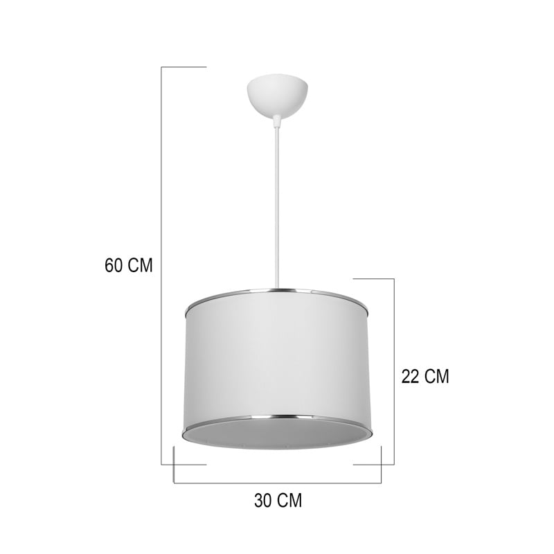 Lustra Eleg abajur din tesatura crem 30x30x60 cm