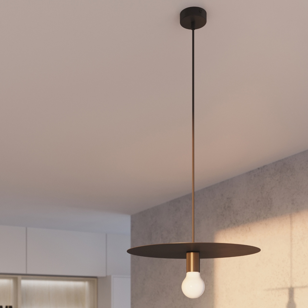 Lustra suspendata Flavio Negru 40x40x105 cm