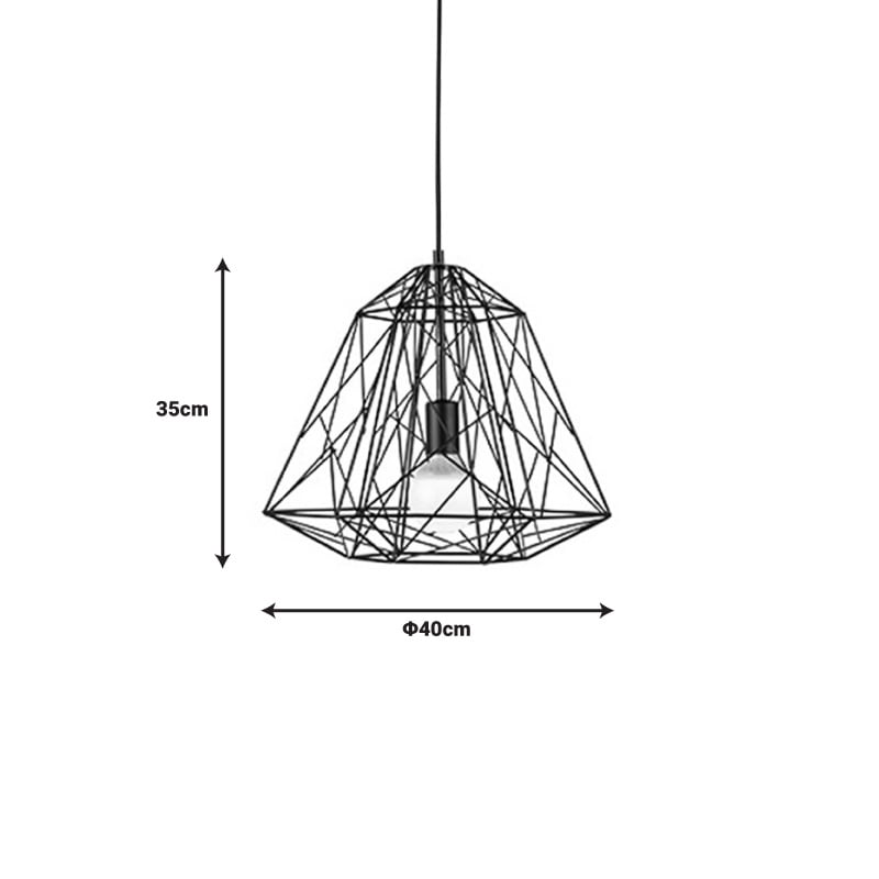 Lustra Uamlen metal negru 40x40x100 cm