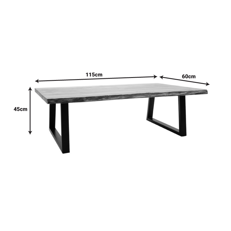 Masa de cafea Miles Boho, Pako World, Lemn de salcam, Grosime 3.7 cm, Natural, 115x60x45 cm