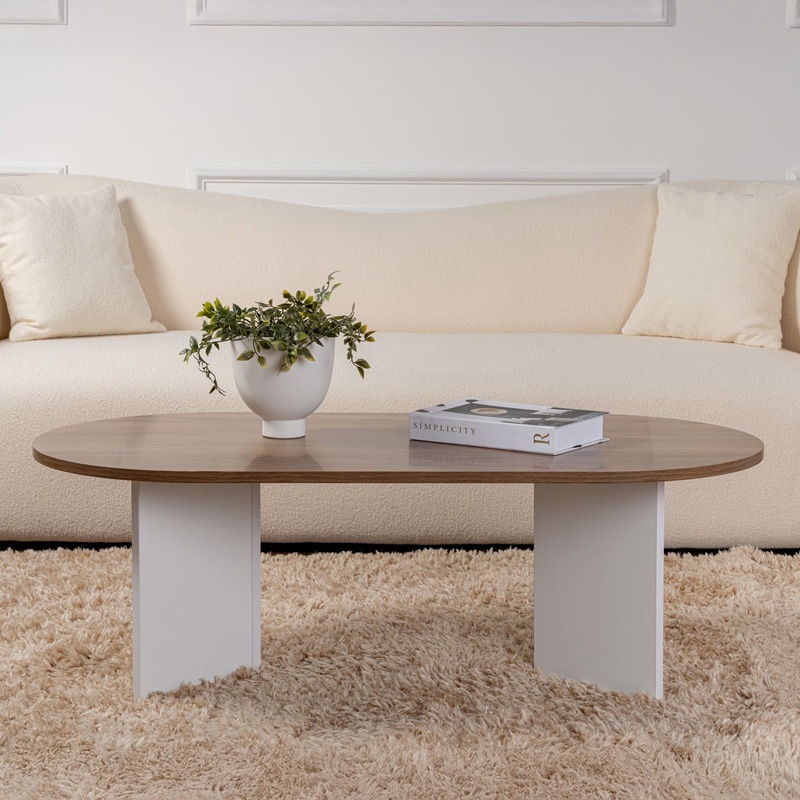 Masa de cafea Tabletod, Pako World, Nuc-Alb, 119x60x40 cm - 1 | YEO