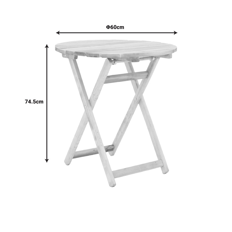 Masa de gradina Letna din lemn de fag solid culoare naturala 60x60x74.5 cm