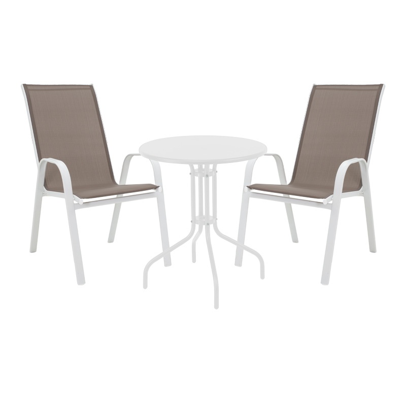 Masa dining Vergo-Calan, Pako World, Metal, Alb, 60x60x70 cm