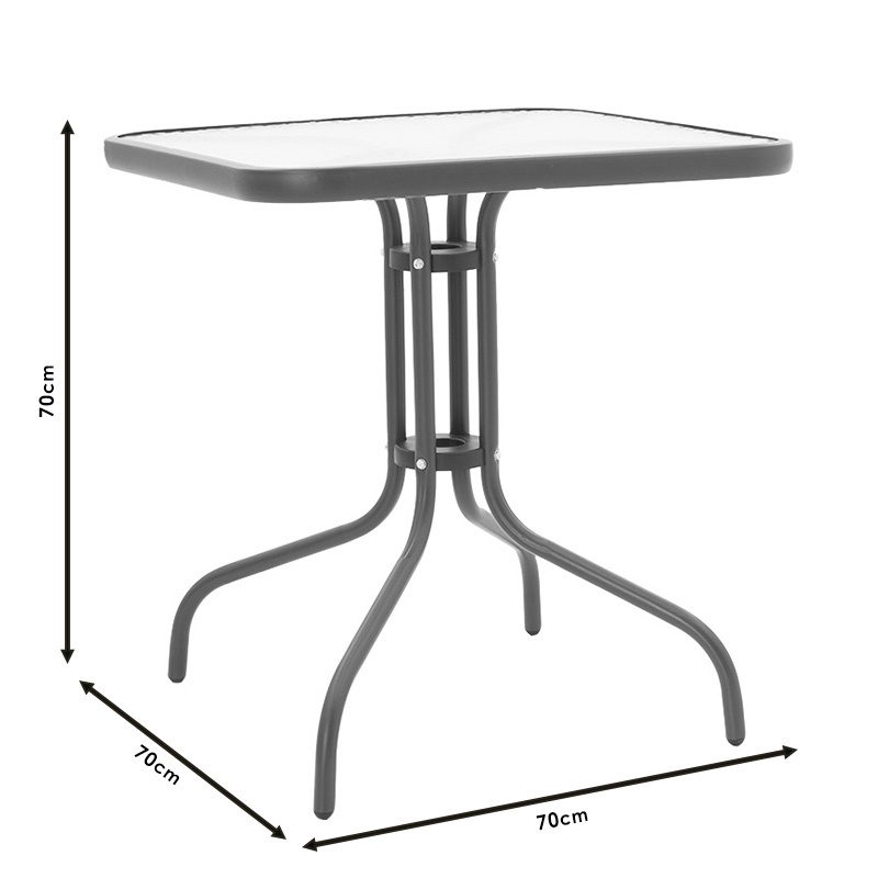 Masa dining Watson-Sussie, Pako World, Maro-Sticla, 70x70x70 cm