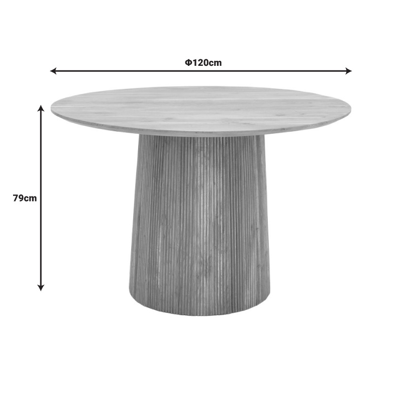 Masa lemn masiv acacia de gradina Canicule Boho Pako World Natural 120x120x79 cm
