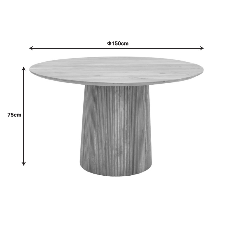 Masa lemn masiv acacia de gradina Canicule Boho Pako World Natural 150x150x75 cm