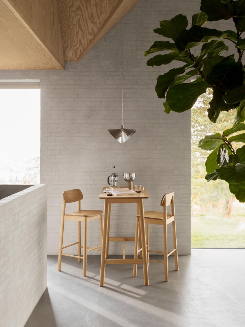 Masa tip bar Barlow, Natural, 105x120x60 cm