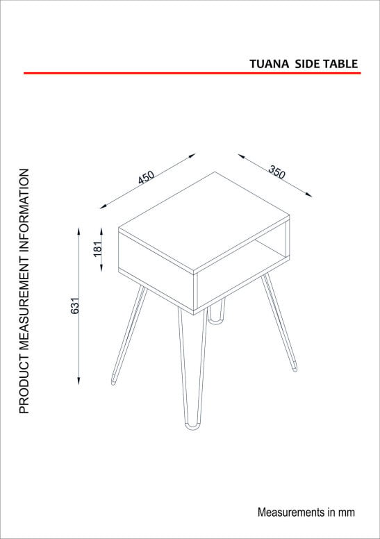 Masuta Auxiliara Tuana - Walnut - 2 | YEO