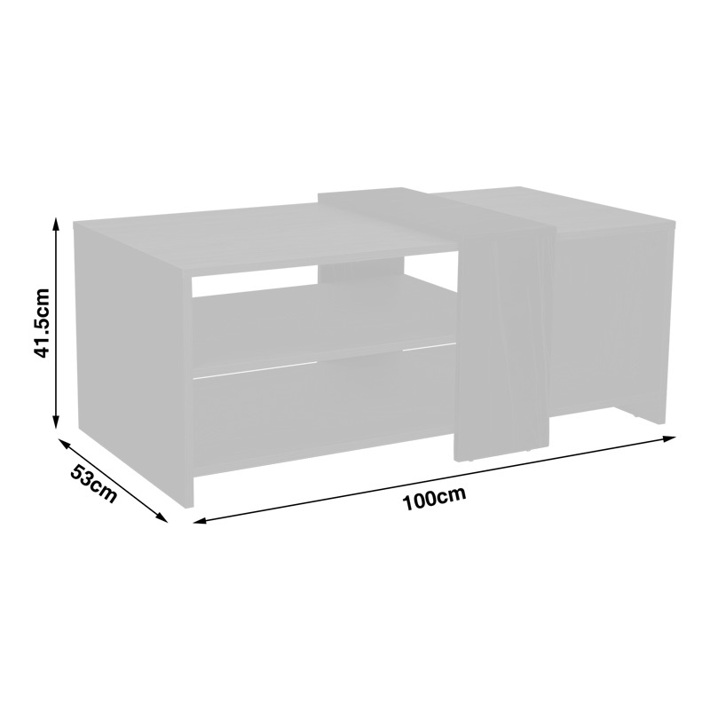 Masuta de cafea Cozeto Negru 100x53x41.5 cm