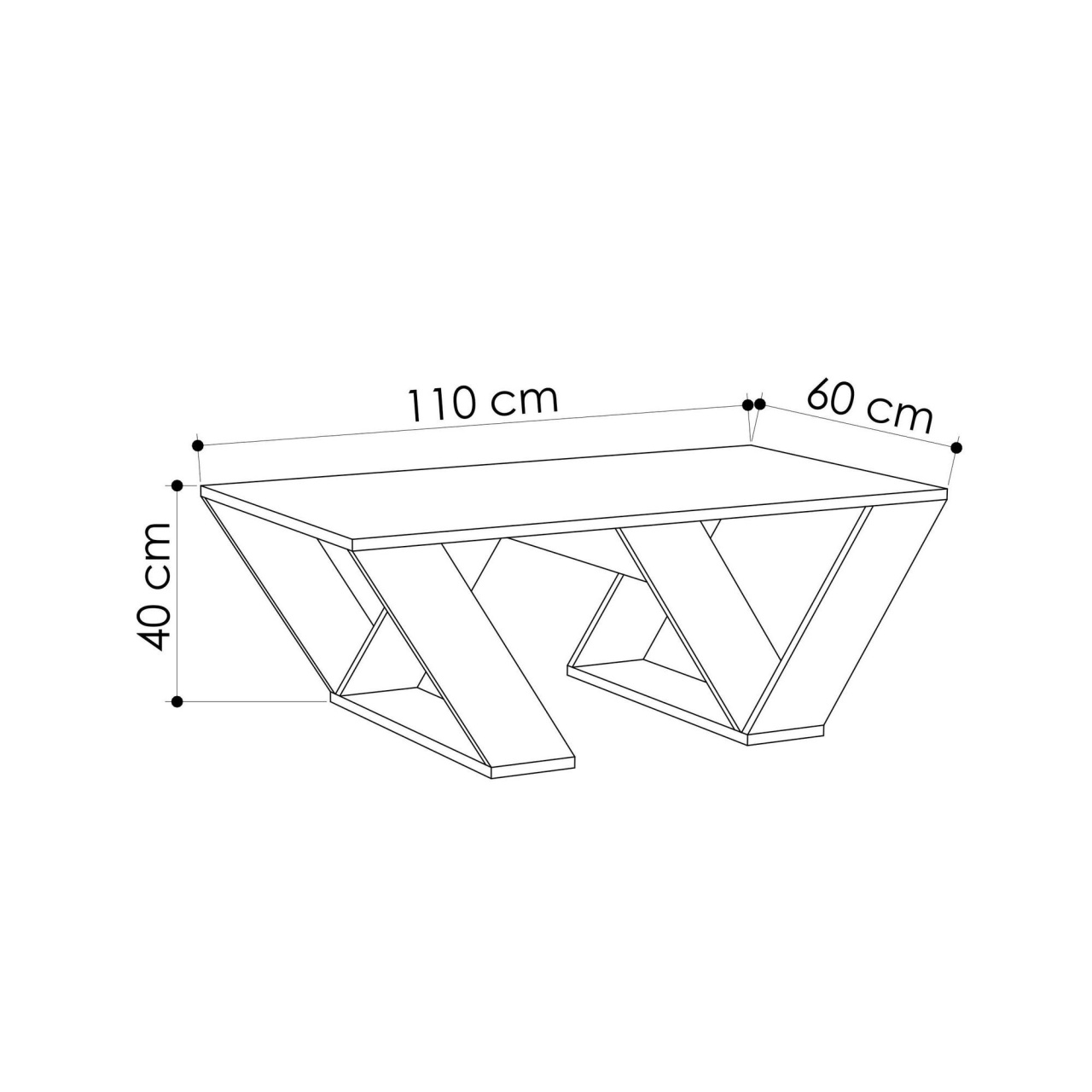 Măsuţă de cafea Pipra Alb 110x60x40 cm - 3 | YEO