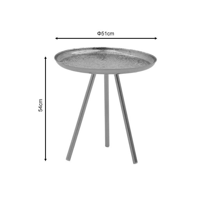 Masuta laterala Jacksie metal gri-auriu 41x41x43.5 cm - 2 | YEO