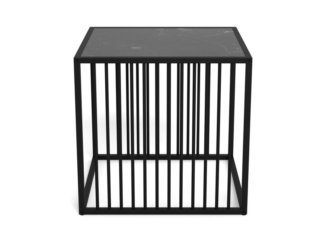 Masuta laterala Strington, Negru, 40x40x40 cm - Imagine 4