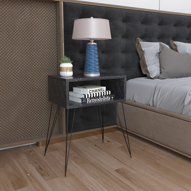 Noptiera Naida Pako World Negru 45x30x59 cm - 1 | YEO