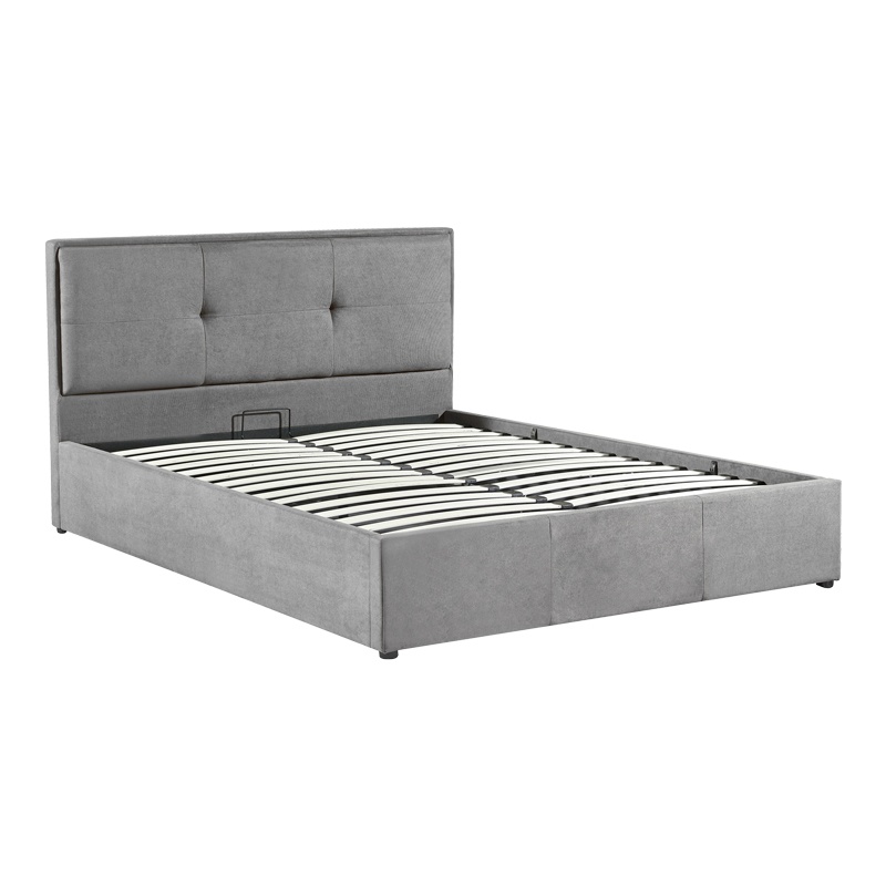 Pat dublu cu spatiu de depozitare Sonnie Pako World Gri inchis 150x200x30 cm - 1 | YEO