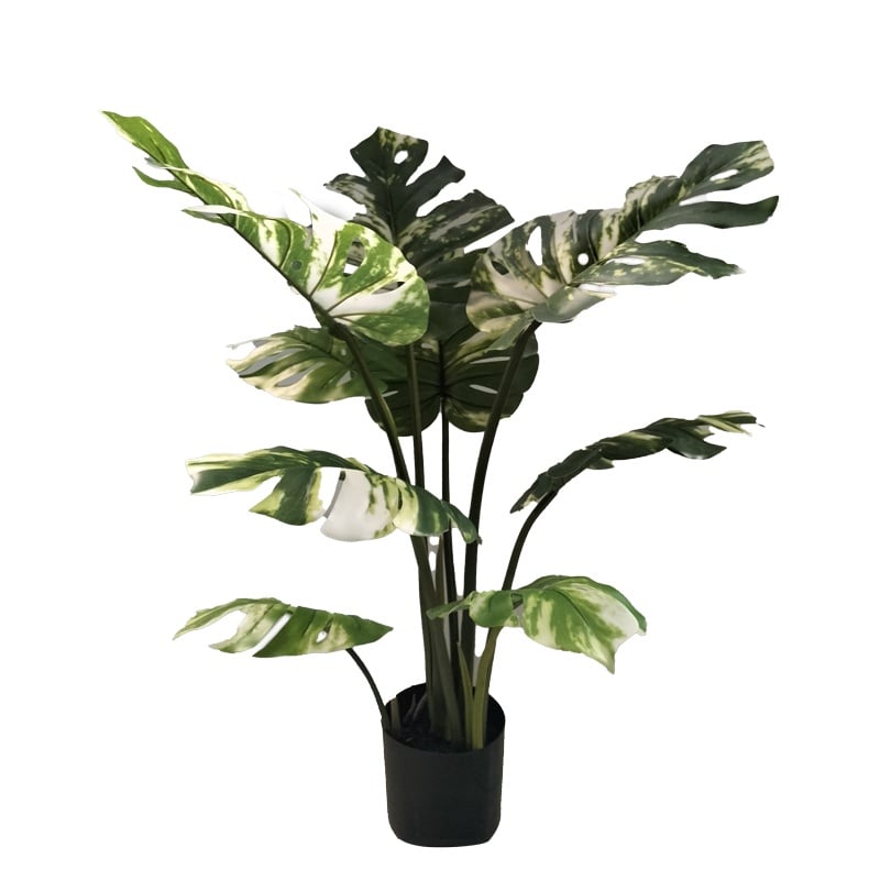 Planta decorativa Monstera I in ghiveci verde plastic PP H90 cm