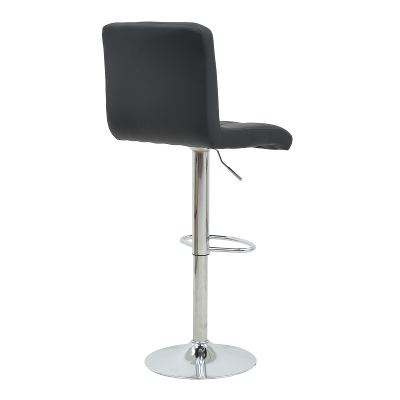 Scaun bar Remina inaltime ajustabila negru piele ecologica PU picior metalic cromat 44x44x112 cm - 1 | YEO